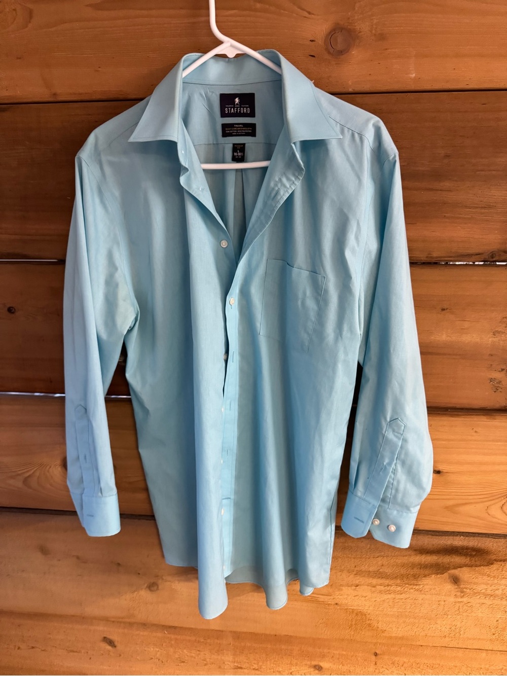 Stafford Light Blue Men's Dress Shirt - Classic Button-Front